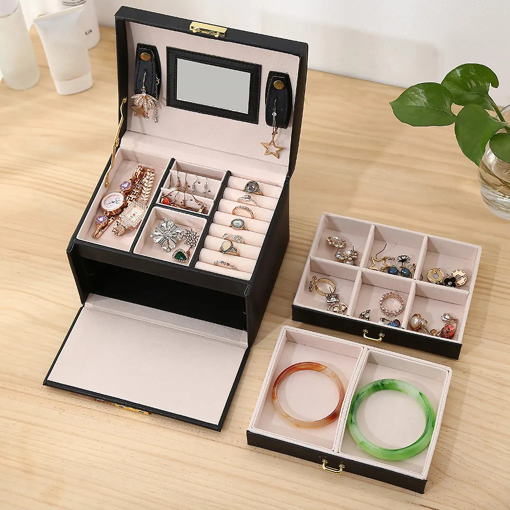 Jewelry Storage Box Large Capacity Watch Rings Organizer Case Drawer
Jewelry Storage Box Large Capacity Watch Rings Organizer Case Drawer