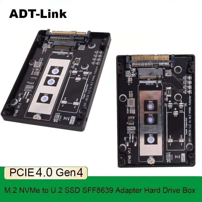 ADT Новый адаптер PCIe 4.0 M.2 NVMe to U.2 / U.3 SSD SFF8639 Жесткий диск Корпус из сплава с ЧПУ 2230/2242/2260/2280 SSD M2 DDR4 GEN4X4
ADT Новый адаптер PCIe 4.0 M.2 NVMe to U.2 / U.3 SSD SFF8639 Жесткий диск Корпус из сплава с ЧПУ 2230/2242/2260/2280 SSD M2 DDR4 GEN4X4
