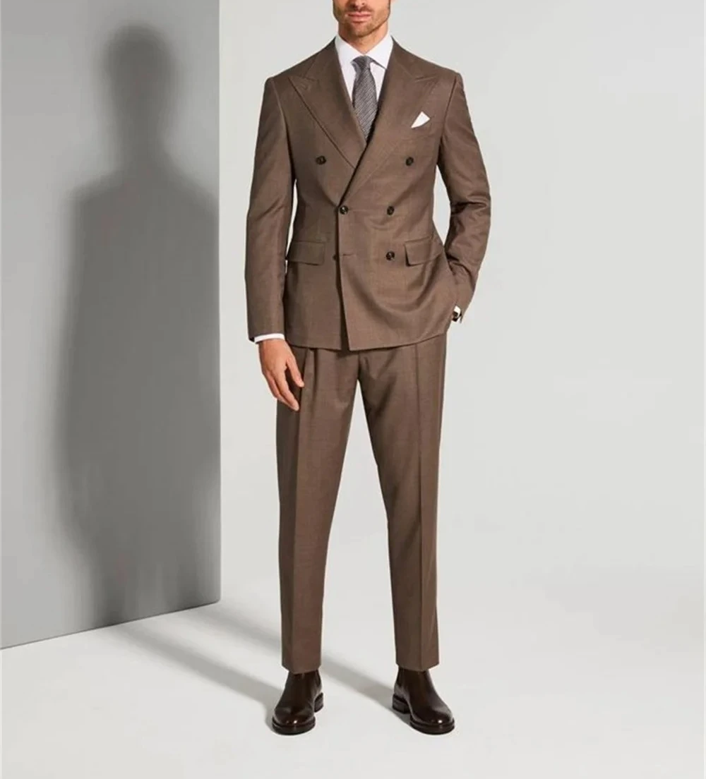 Classic solid color Men Prom Suit 2PCS 2026 Simple Double Breasted Suit For Groomsmen Including Jacket Pants For Wedding Customi
Classic solid color Men Prom Suit 2PCS 2026 Simple Double Breasted Suit For Groomsmen Including Jacket Pants For Wedding Customi