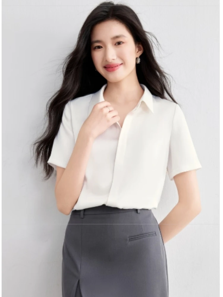 SENTUBILA Summer Short Sleeve Shirt Women 2025 Elegant Office Wear Chiffion Turn-down Female Blouses Woman Clothing 152CA2310
SENTUBILA Summer Short Sleeve Shirt Women 2025 Elegant Office Wear Chiffion Turn-down Female Blouses Woman Clothing 152CA2310