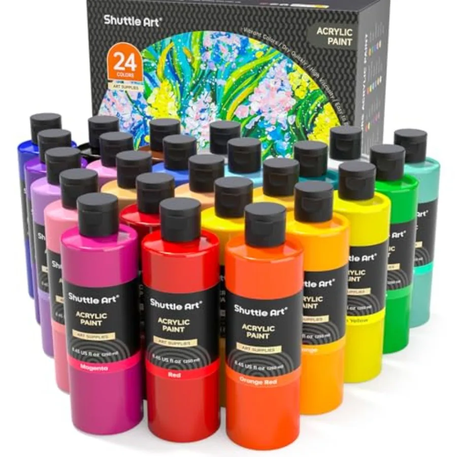 Acrylic Paint Acrylic Paint Bottle Set 250ml/8.45oz Each Rich Pigments High Viscosity Bulk for Artists Beginners and Painting o
Acrylic Paint Acrylic Paint Bottle Set 250ml/8.45oz Each Rich Pigments High Viscosity Bulk for Artists Beginners and Painting o