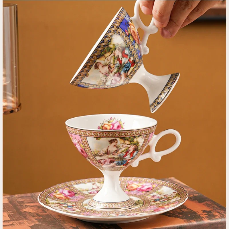 British Ceramic Gold Edge Afternoon Tea Mug Antique Bone China Cup and Dish European Retro Famous Paintings Coffee Cup Set
British Ceramic Gold Edge Afternoon Tea Mug Antique Bone China Cup and Dish European Retro Famous Paintings Coffee Cup Set