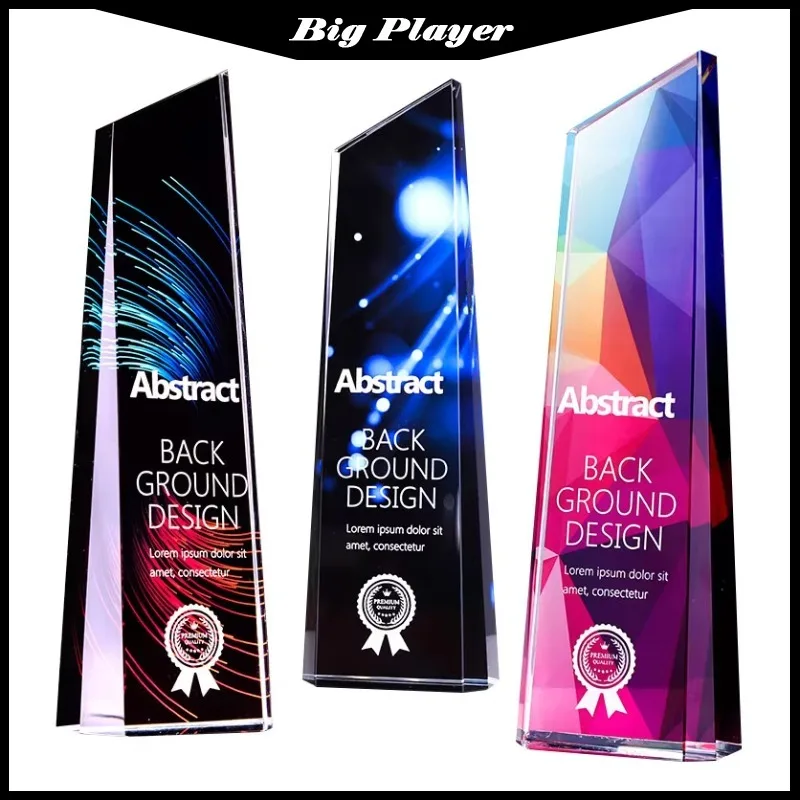 Customized creative crystal trophy, new shape design lettering commemorative business award, color printing trophy
Customized creative crystal trophy, new shape design lettering commemorative business award, color printing trophy