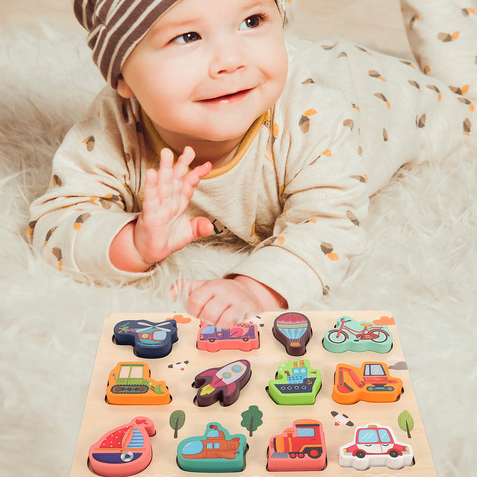 1Set Wooden Shape Matching Puzzle Board Cognitive Game Toddler Educational Traffic Transportation Vehicle Early Development
1Set Wooden Shape Matching Puzzle Board Cognitive Game Toddler Educational Traffic Transportation Vehicle Early Development