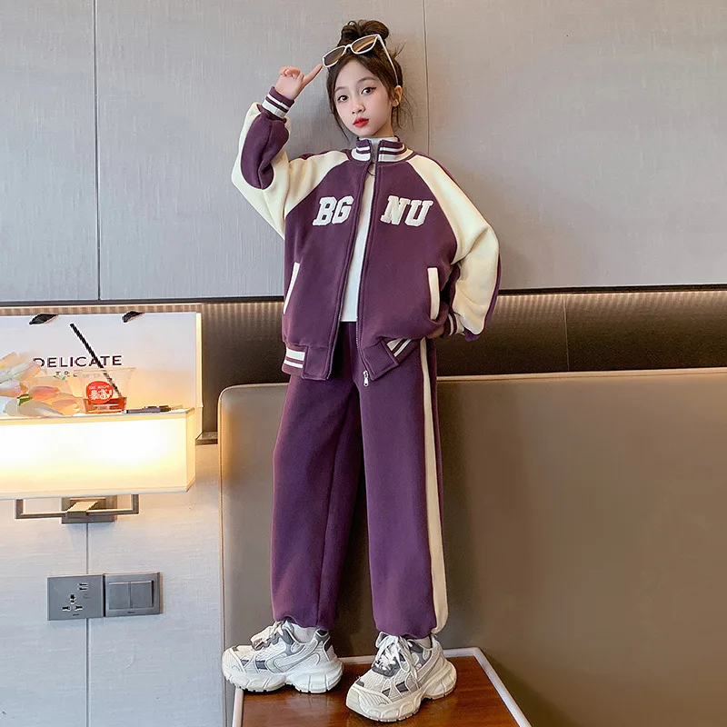 Autumn Winter School Girl Thicken Sport Sets Junior Girl Contrast Zipper Sweat Jackets+Sport Sweatpants Jogging Sets 4-12Years
Autumn Winter School Girl Thicken Sport Sets Junior Girl Contrast Zipper Sweat Jackets+Sport Sweatpants Jogging Sets 4-12Years