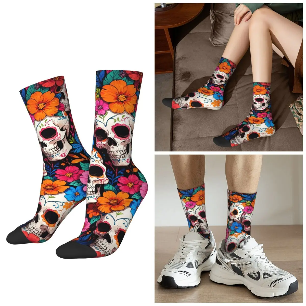 Всесезонные носки с мексиканским цветочным черепом, носки в стиле Харадзюку, повседневные чулки для мужчин и женщин, подарки
Всесезонные носки с мексиканским цветочным черепом, носки в стиле Харадзюку, повседневные чулки для мужчин и женщин, подарки