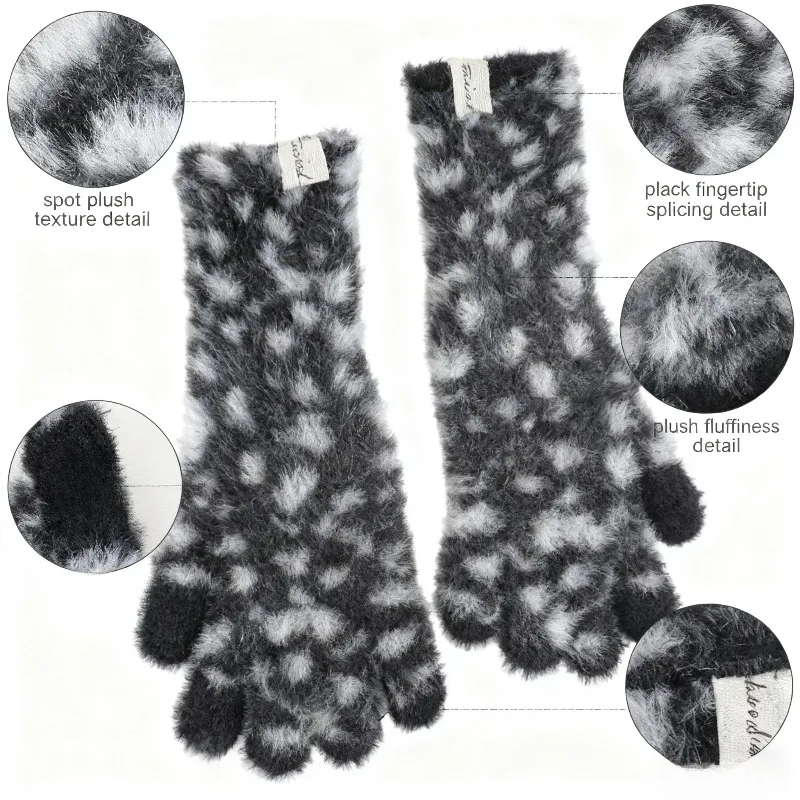 Разноцветные меховые перчатки с леопардовым принтом, модные плюшевые перчатки, теплые мягкие женские перчатки для зимы, холодной погоды
Разноцветные меховые перчатки с леопардовым принтом, модные плюшевые перчатки, теплые мягкие женские перчатки для зимы, холодной погоды