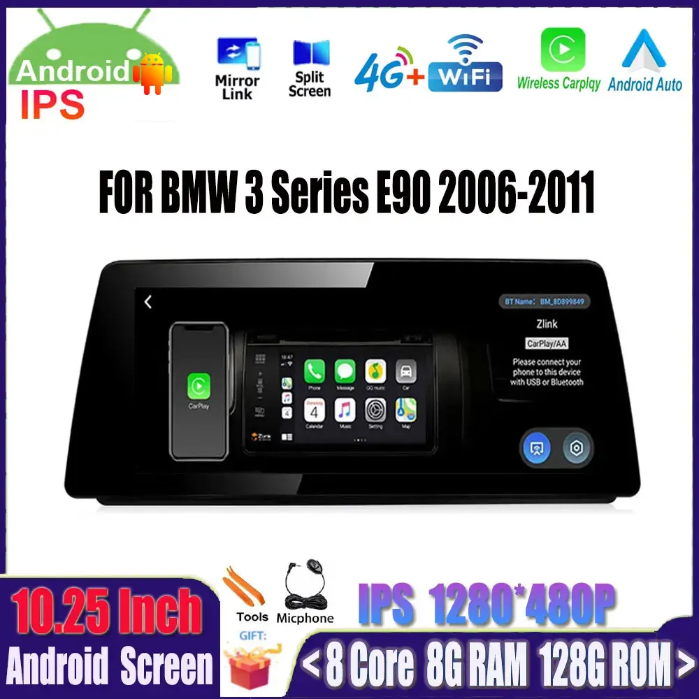 Wireless Carplay GPS Navigation Android 14 FOR BMW 3 Series E90 2006-2011 Multimedia Radio Player WIFI BT 4G 10.25 Inches
Wireless Carplay GPS Navigation Android 14 FOR BMW 3 Series E90 2006-2011 Multimedia Radio Player WIFI BT 4G 10.25 Inches