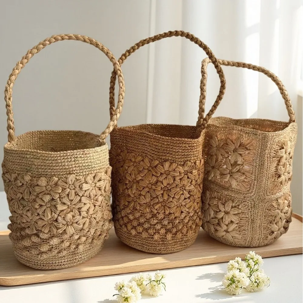 Lafite Handmade Crochet Woven Bag Women's Summer Texture Fashion French Literary Portable Shoulder Bag Bucket Pineapple Straw
Lafite Handmade Crochet Woven Bag Women's Summer Texture Fashion French Literary Portable Shoulder Bag Bucket Pineapple Straw