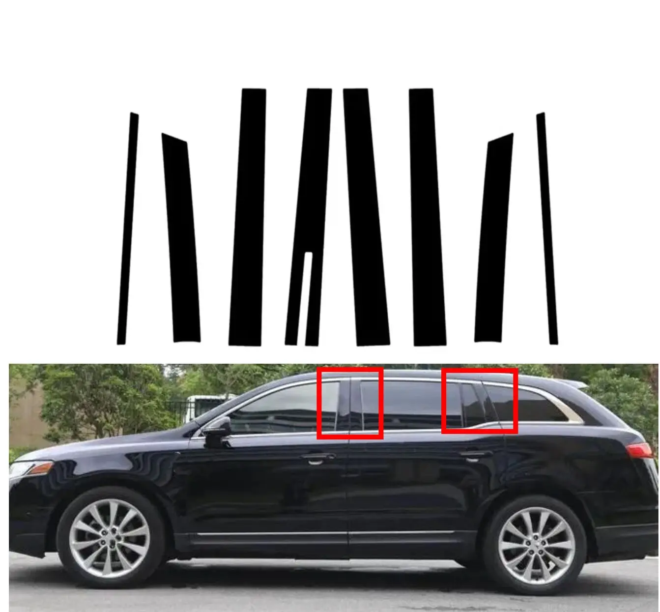 10PCS Gloss Black Pillar Posts Fit For Lincoln MKT 2010- 2017 2018 2019 Door Side Moulding Trim Window CoverBC Column Sticker
10PCS Gloss Black Pillar Posts Fit For Lincoln MKT 2010- 2017 2018 2019 Door Side Moulding Trim Window CoverBC Column Sticker