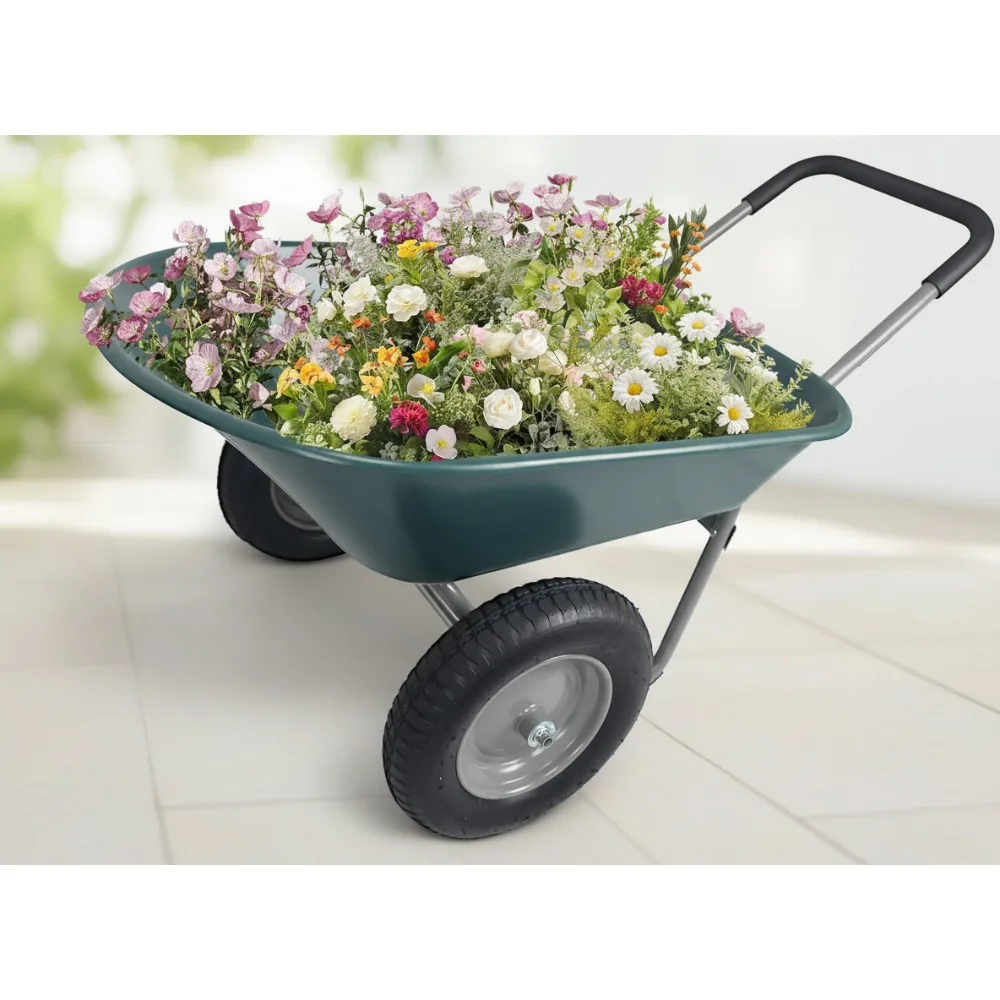 Heavy Duty Dual Wheel Garden Cart with Built-in Stand, 300 lbs Capacity Utility Wheelbarrow for Home Yard
Heavy Duty Dual Wheel Garden Cart with Built-in Stand, 300 lbs Capacity Utility Wheelbarrow for Home Yard