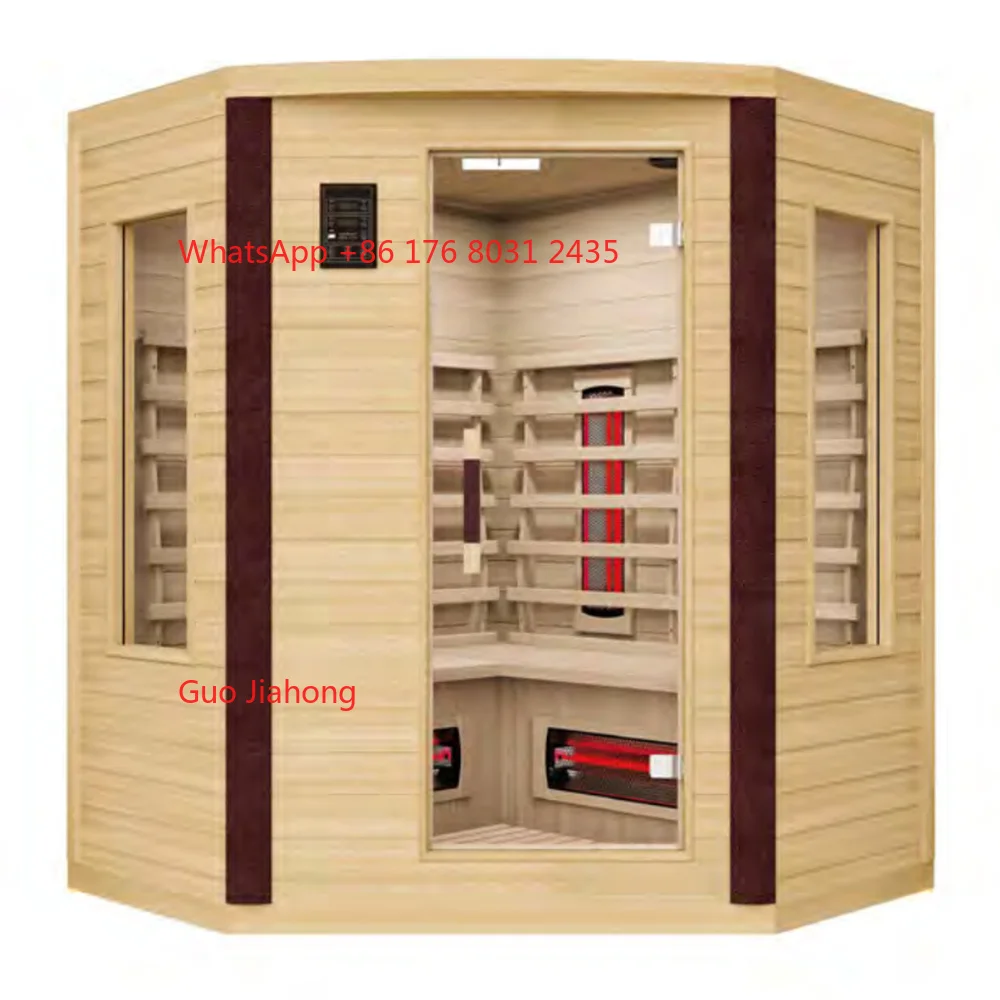 Modern Design 4-Person Sauna Room Indpor Corner Wood Ceramic Heater with Far- Function 
Modern Design 4-Person Sauna Room Indpor Corner Wood Ceramic Heater with Far- Function