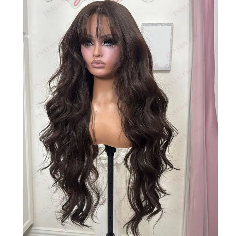 Glueless 30Inch Super Long Dark Brown Fringe 100% Human Hair Black Women Easy Wear Cheapest 13x6 Lace Front Wigs Curtain Bangs
Glueless 30Inch Super Long Dark Brown Fringe 100% Human Hair Black Women Easy Wear Cheapest 13x6 Lace Front Wigs Curtain Bangs