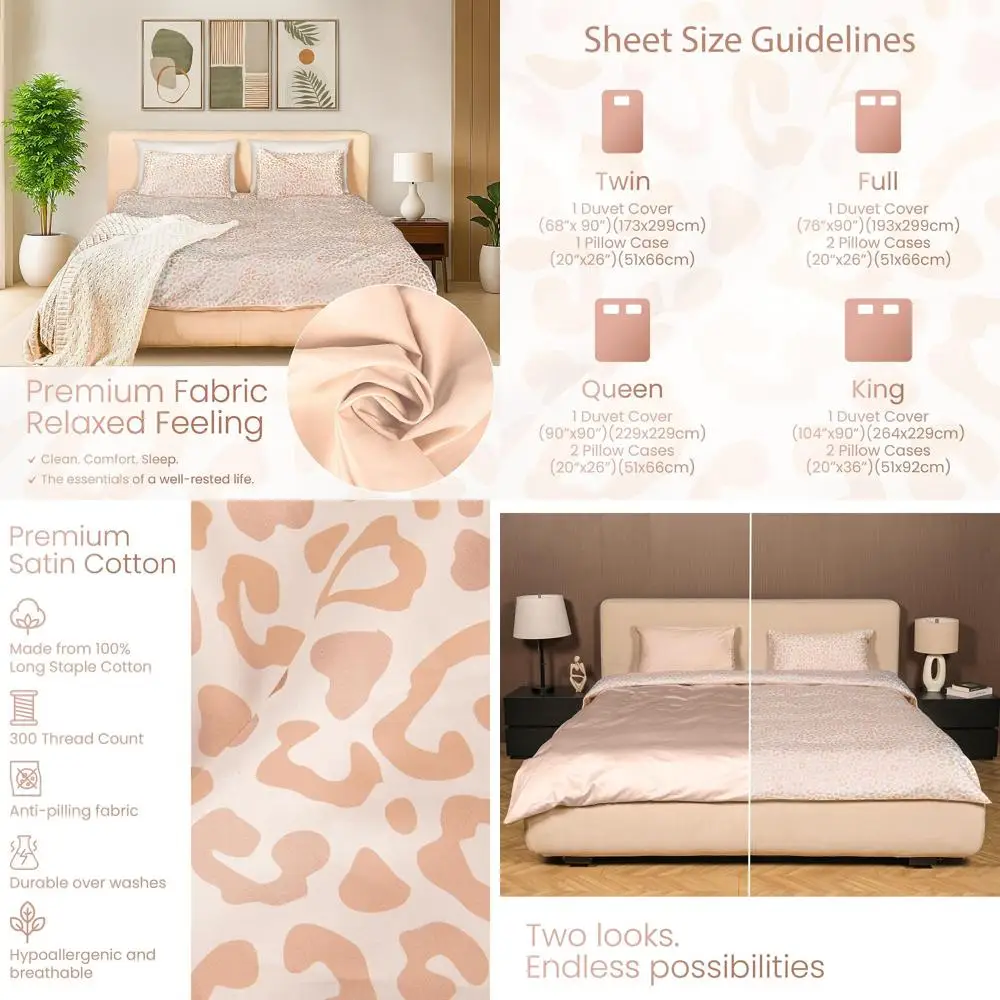 Cheetah Print Cotton Bedding Set with Pillowcases - Silky Soft, Breathable Sheets for Year-Round Comfort (Twin, Full, Queen, Kin
Cheetah Print Cotton Bedding Set with Pillowcases - Silky Soft, Breathable Sheets for Year-Round Comfort (Twin, Full, Queen, Kin