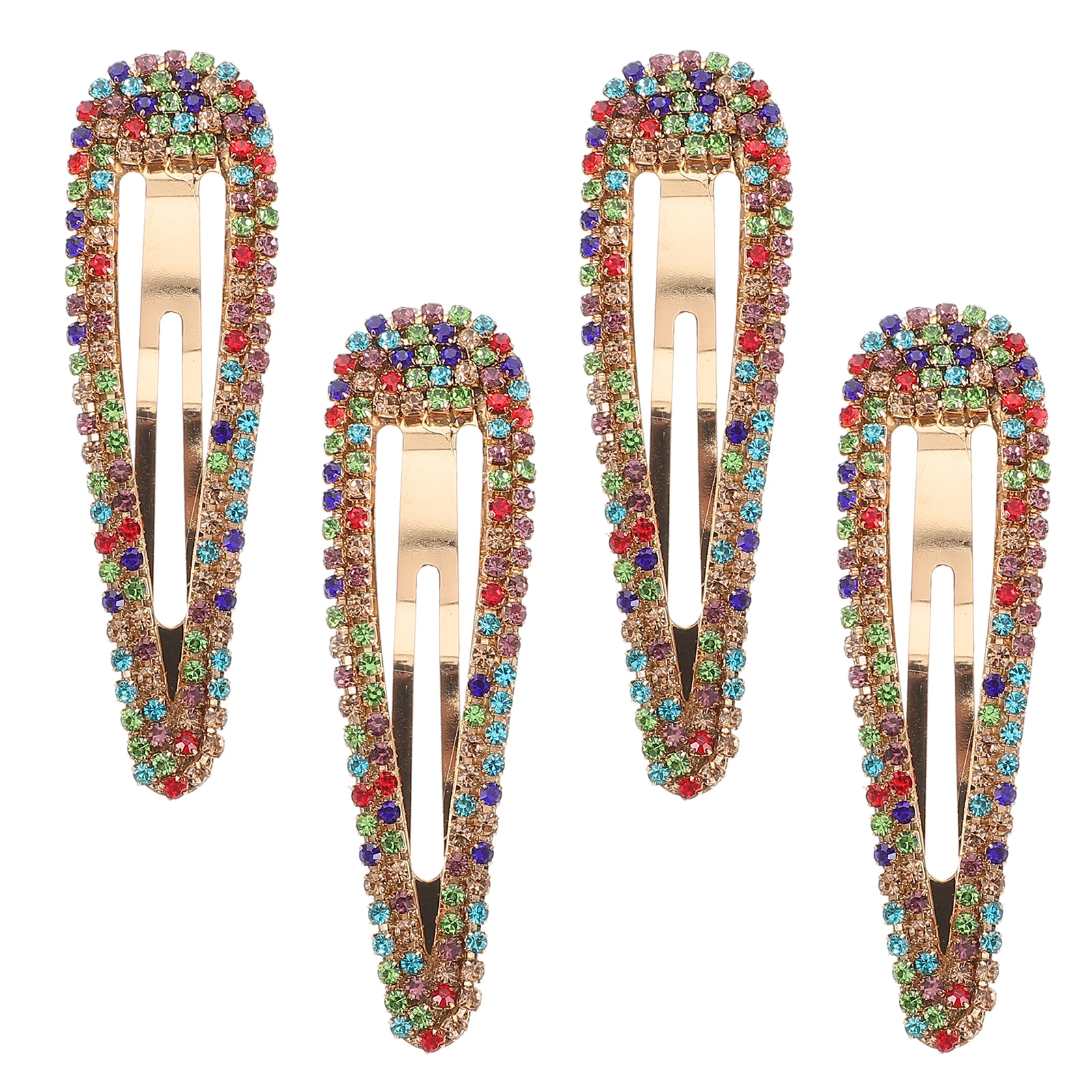 4Pcs Colored Barrettes Rhinestone Bling Women Crystal Hair Accessories Girls Water Drop Decorative Bangs Metal Snap
4Pcs Colored Barrettes Rhinestone Bling Women Crystal Hair Accessories Girls Water Drop Decorative Bangs Metal Snap
