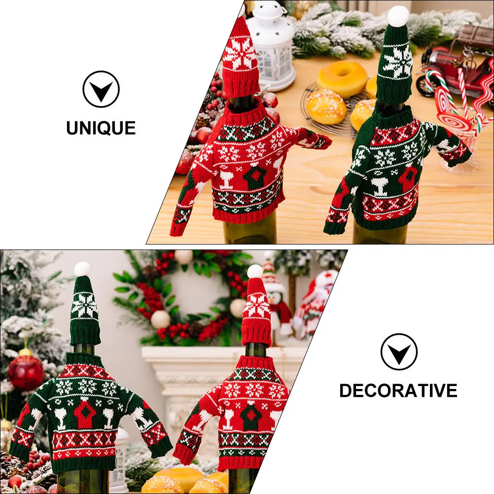 OHPHCALL Christmas Sweater Wine Bottle Cover Set Cap Decor Accessory Gift Bag Xmas Dress Green Polyester 1PC
OHPHCALL Christmas Sweater Wine Bottle Cover Set Cap Decor Accessory Gift Bag Xmas Dress Green Polyester 1PC