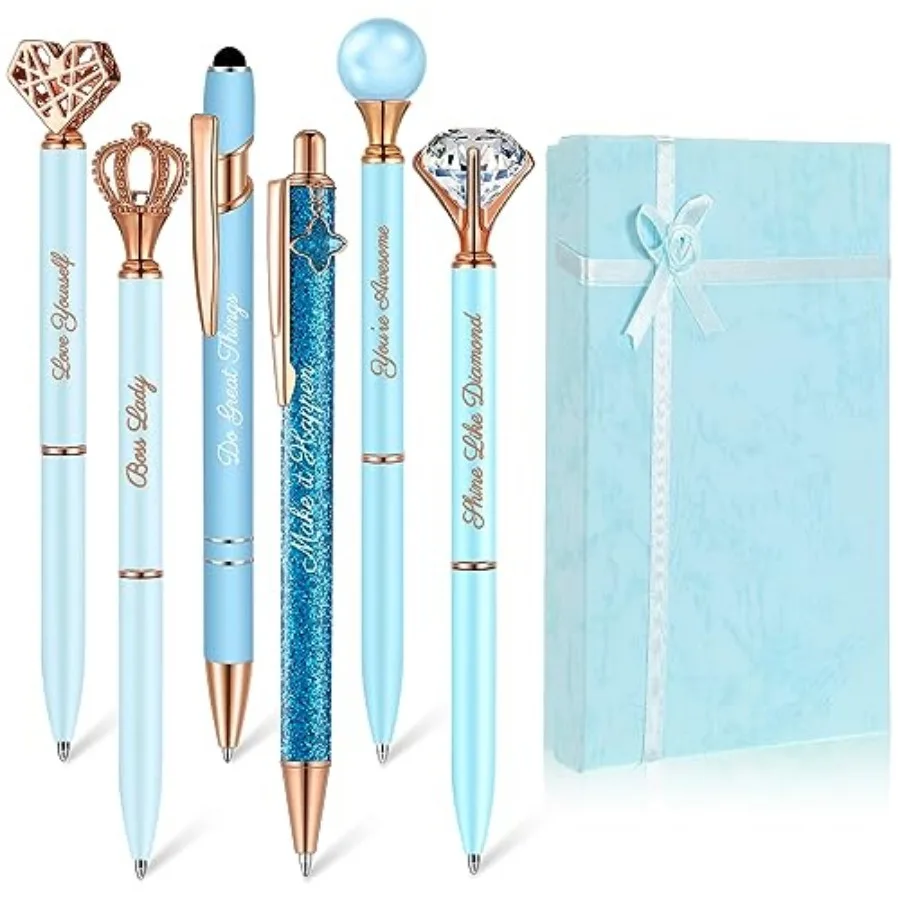 6 Pcs Fancy Pens for Women Crystal Diamond Pen for Journaling Pretty Glitter Ballpoint with Box Inspirational Gifts for Women G
6 Pcs Fancy Pens for Women Crystal Diamond Pen for Journaling Pretty Glitter Ballpoint with Box Inspirational Gifts for Women G