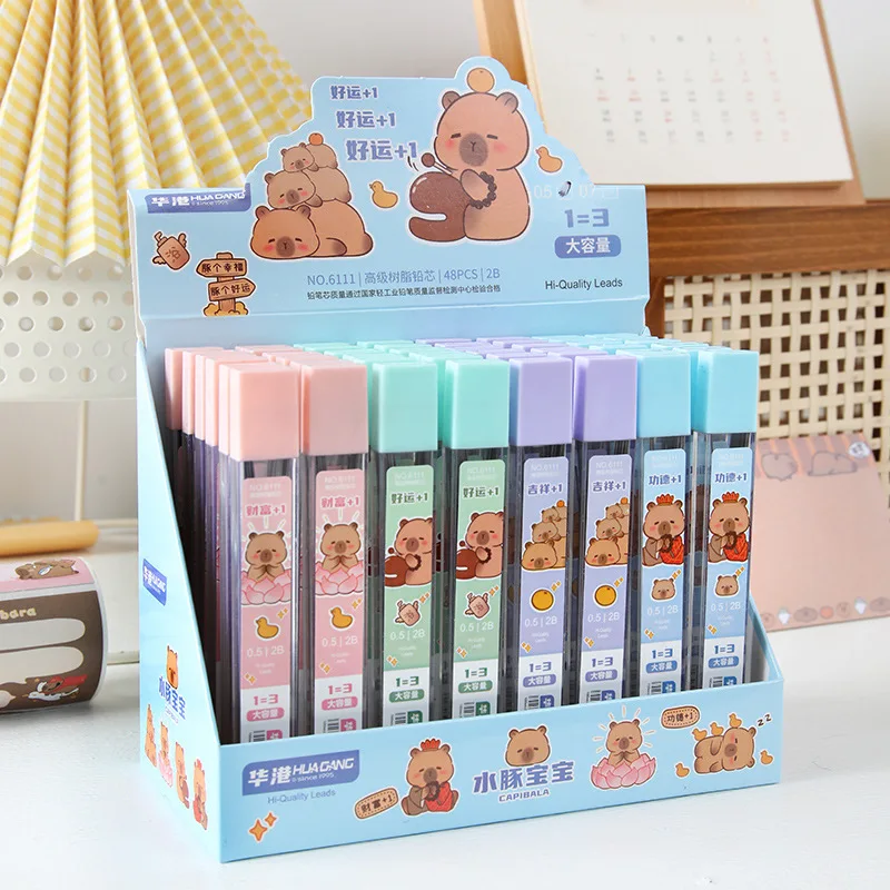 48pcs Cute Cartoon Capybara 0.5mm Mechanical Pencil Lead Automatic Pencil Core Refill Student Stationery Gifts
48pcs Cute Cartoon Capybara 0.5mm Mechanical Pencil Lead Automatic Pencil Core Refill Student Stationery Gifts