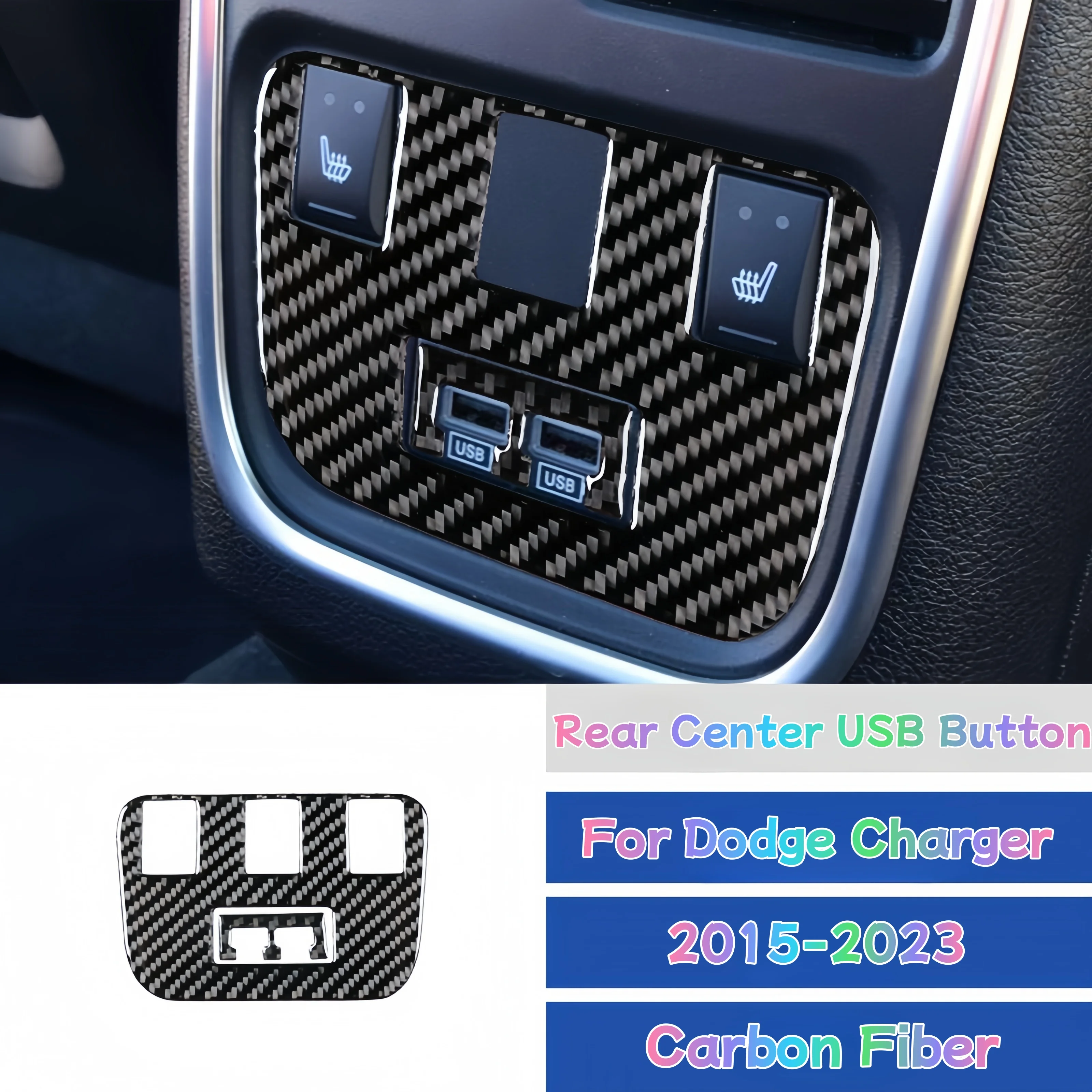 For Dodge Charger 2015-23 Carbon Fiber Interior Car Center Console Rear USB Port Panel Trim Cover Decorative Sticker Accessories
For Dodge Charger 2015-23 Carbon Fiber Interior Car Center Console Rear USB Port Panel Trim Cover Decorative Sticker Accessories