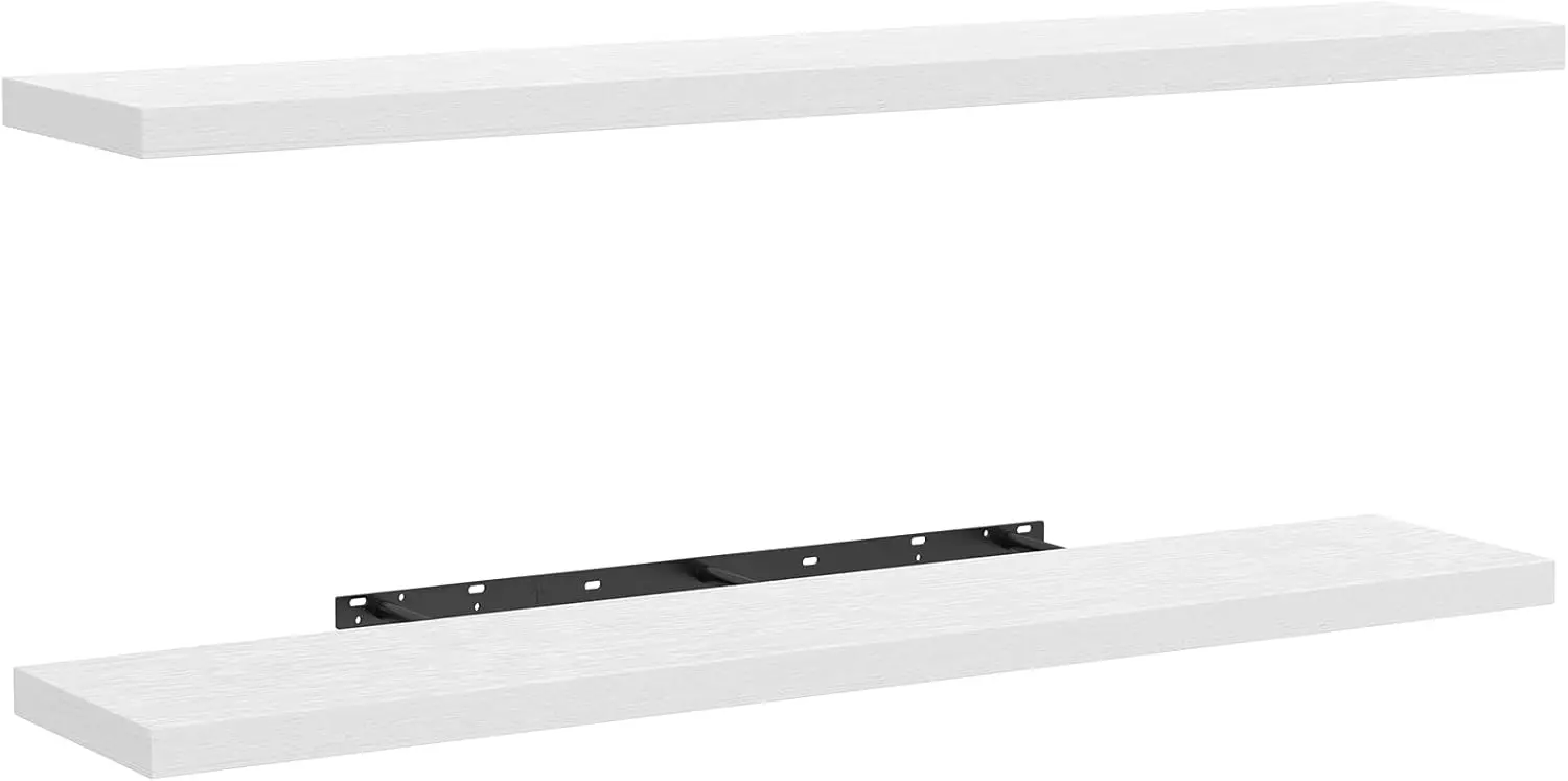 47 Inch Floating Shelves Set of 2, Wall Mounted for Bathroom Bedroom Living Room, White
47 Inch Floating Shelves Set of 2, Wall Mounted for Bathroom Bedroom Living Room, White