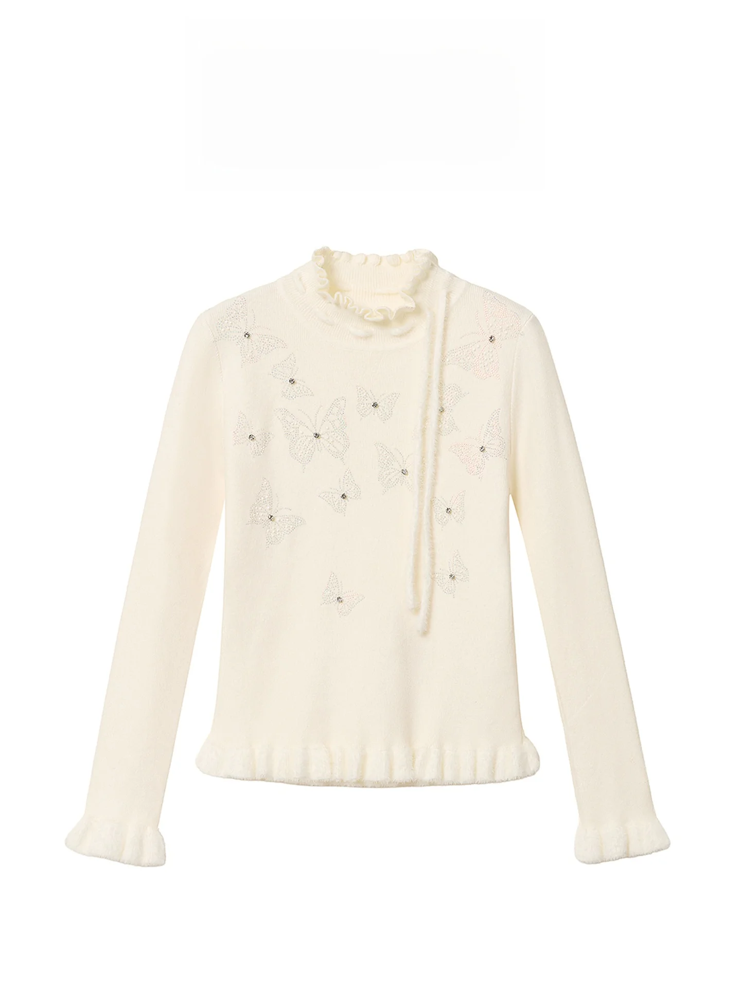 Elegant AZZHEN Knitted Top Rhinestone Embellished Heavy Work Slim Fit Half High Collar Wooden Detail Base Shirt
Elegant AZZHEN Knitted Top Rhinestone Embellished Heavy Work Slim Fit Half High Collar Wooden Detail Base Shirt
