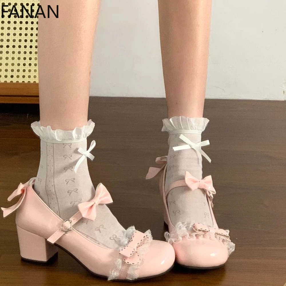2025 New Japanese Lolita Shoes for Women Lace Platform Low Heel Mary Jane Single Shoes Summer Pink Cute Leather Shoes
2025 New Japanese Lolita Shoes for Women Lace Platform Low Heel Mary Jane Single Shoes Summer Pink Cute Leather Shoes