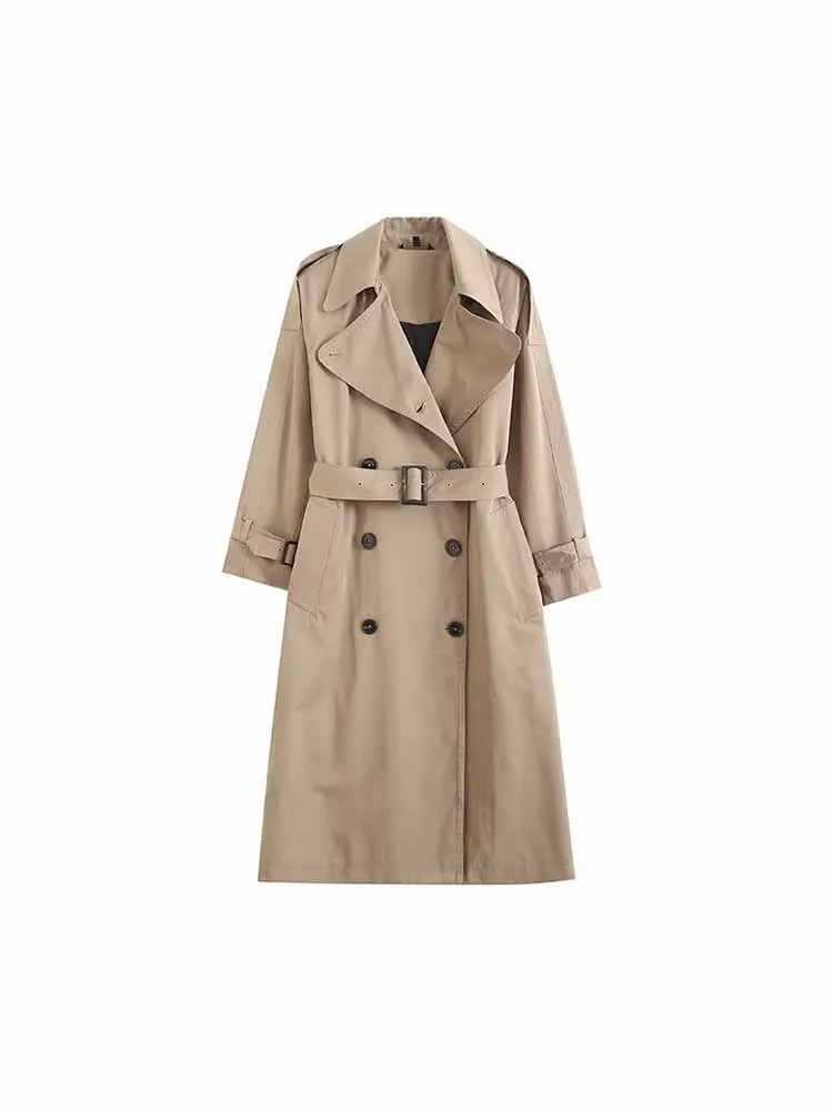 Women 2023 New Fashion With Belt Double Breasted Long style Trench Coat Vintage Long Sleeve Female Outerwear Chic Overcoat
Women 2023 New Fashion With Belt Double Breasted Long style Trench Coat Vintage Long Sleeve Female Outerwear Chic Overcoat