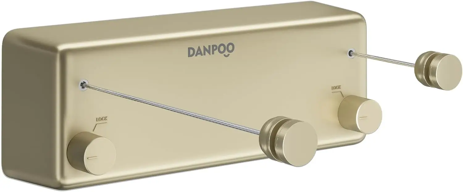 Retractable clothesline, 2x13.8 feet designer drying line for luxury bedroom/closet, seamlessly blends with modern interior design (gold)
Retractable clothesline, 2x13.8 feet designer drying line for luxury bedroom/closet, seamlessly blends with modern interior design (gold)