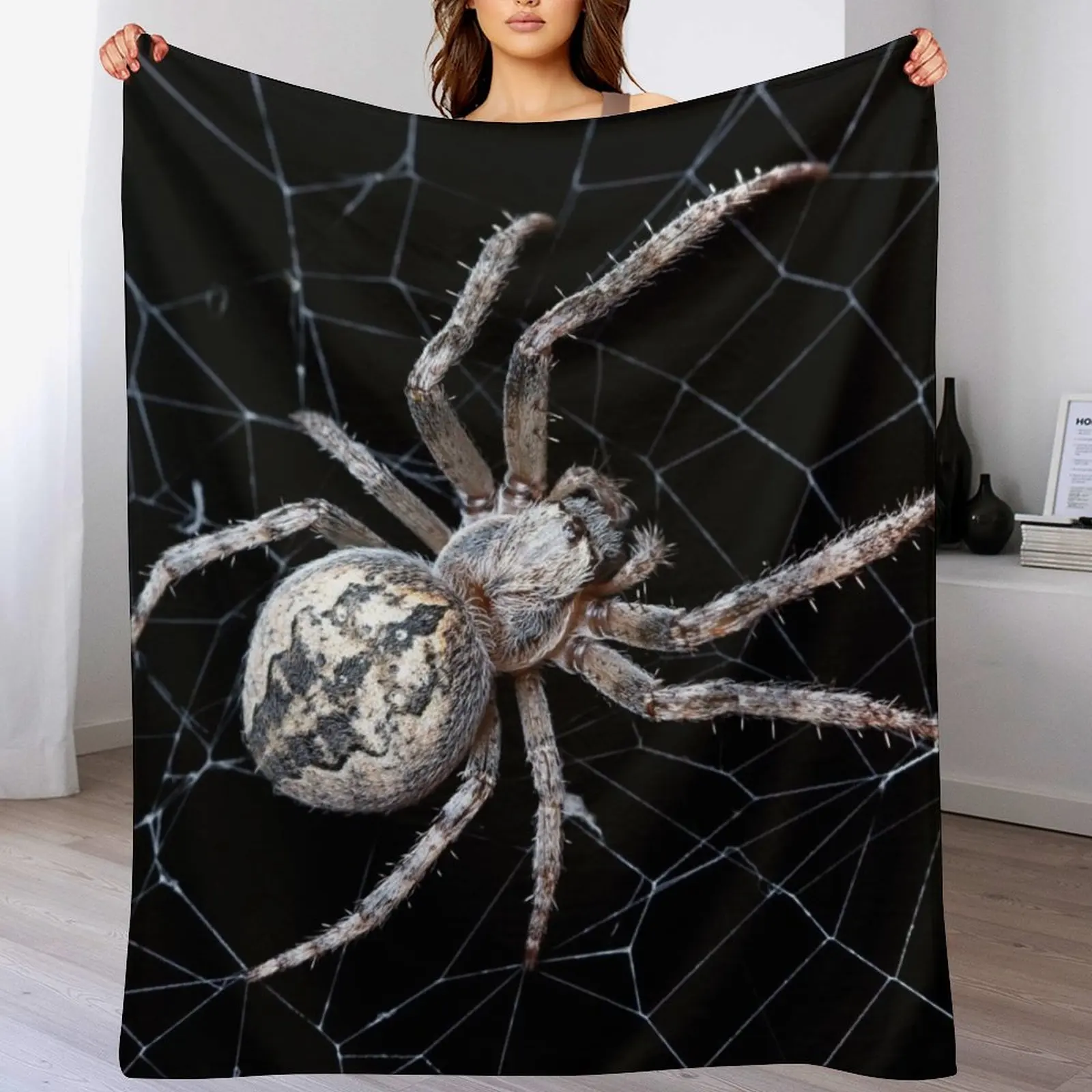 Big Spider On Cobweb Throw Blanket Easy Care Comfortable Blanket for Couch
Big Spider On Cobweb Throw Blanket Easy Care Comfortable Blanket for Couch