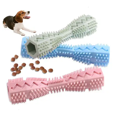 Dog Toothbrush Durable Dog Chew Toy Stick Soft Rubber Tooth Cleaning Point Massage Toothpaste Pet Toothbrush Pet Supplies