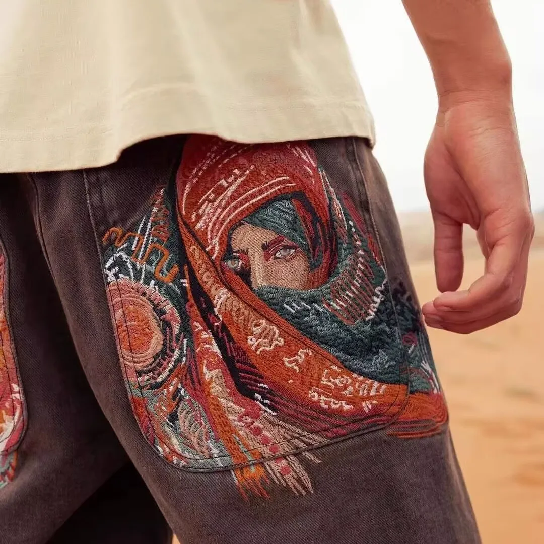 American Style Derchutze Vintage Washed Abstract Persian Beauty Face Covering Straight Leg Jeans Shorts CleanFit Casual Pants
American Style Derchutze Vintage Washed Abstract Persian Beauty Face Covering Straight Leg Jeans Shorts CleanFit Casual Pants