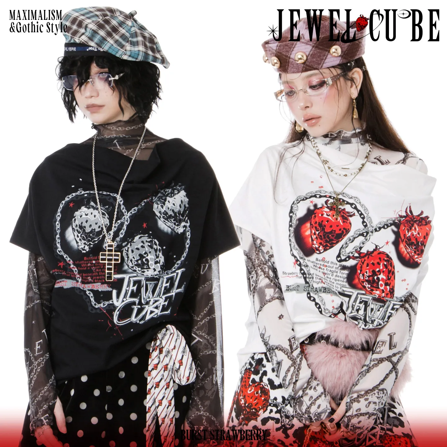2026 Spring Original Printed Strawberry Pattern Swinging Neck Short Sleeve T-Shirt Millennium Spice Girls Loose Rock Style Top
2026 Spring Original Printed Strawberry Pattern Swinging Neck Short Sleeve T-Shirt Millennium Spice Girls Loose Rock Style Top