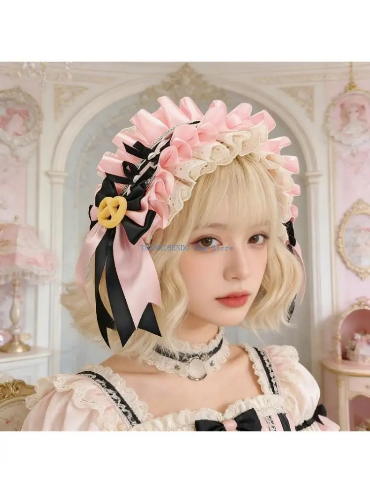 340D Lovely Lace Bowknot Hairband Soft Fabric Ruffle Hair Band For Costume Accessory Anime PhotoShoots And Special Occasion
340D Lovely Lace Bowknot Hairband Soft Fabric Ruffle Hair Band For Costume Accessory Anime PhotoShoots And Special Occasion