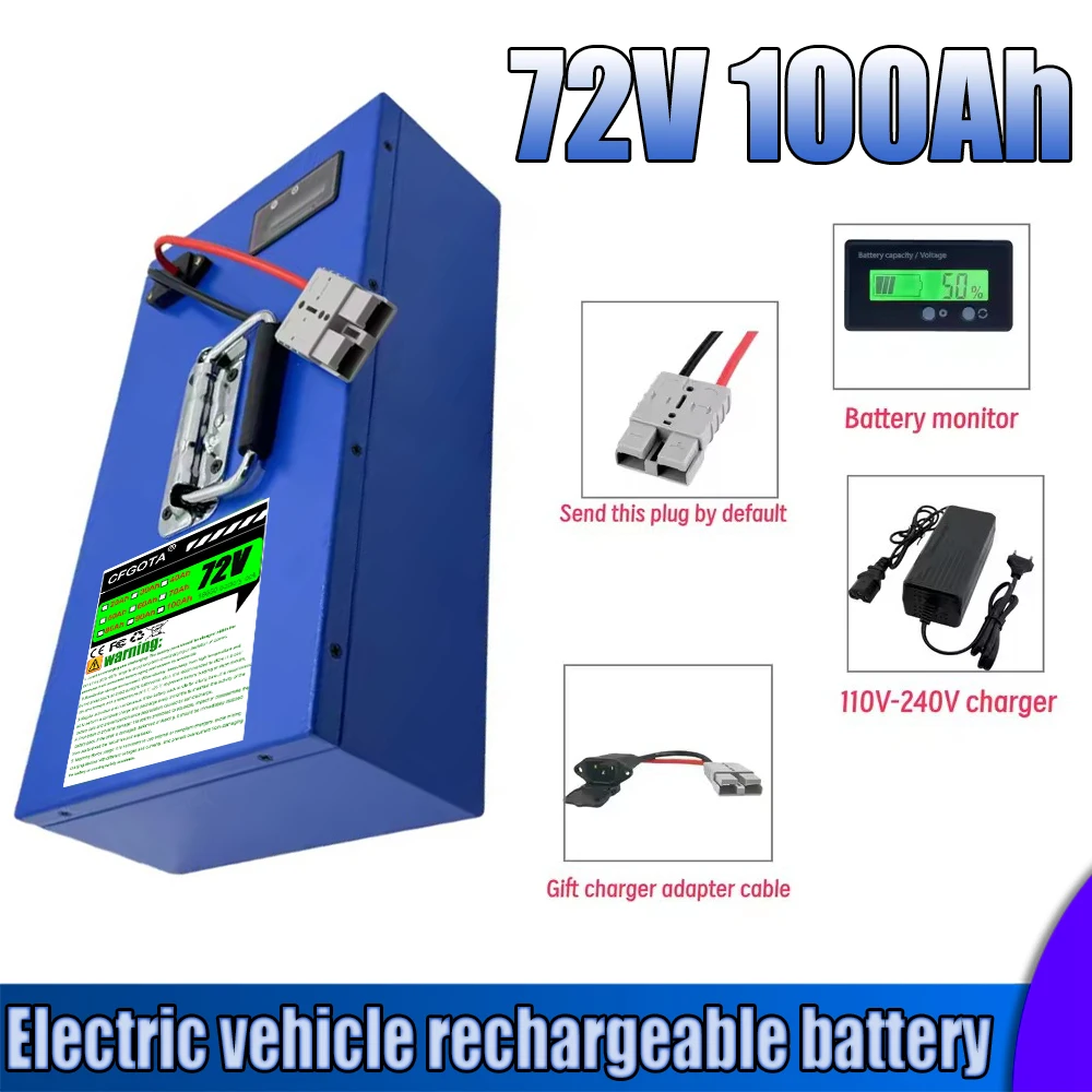 Air freight, built-in 40AHBMS, 72V100AH, shipped within 24 hours, 18650 lithium-ion battery, suitable for equipment below 3000W
Air freight, built-in 40AHBMS, 72V100AH, shipped within 24 hours, 18650 lithium-ion battery, suitable for equipment below 3000W