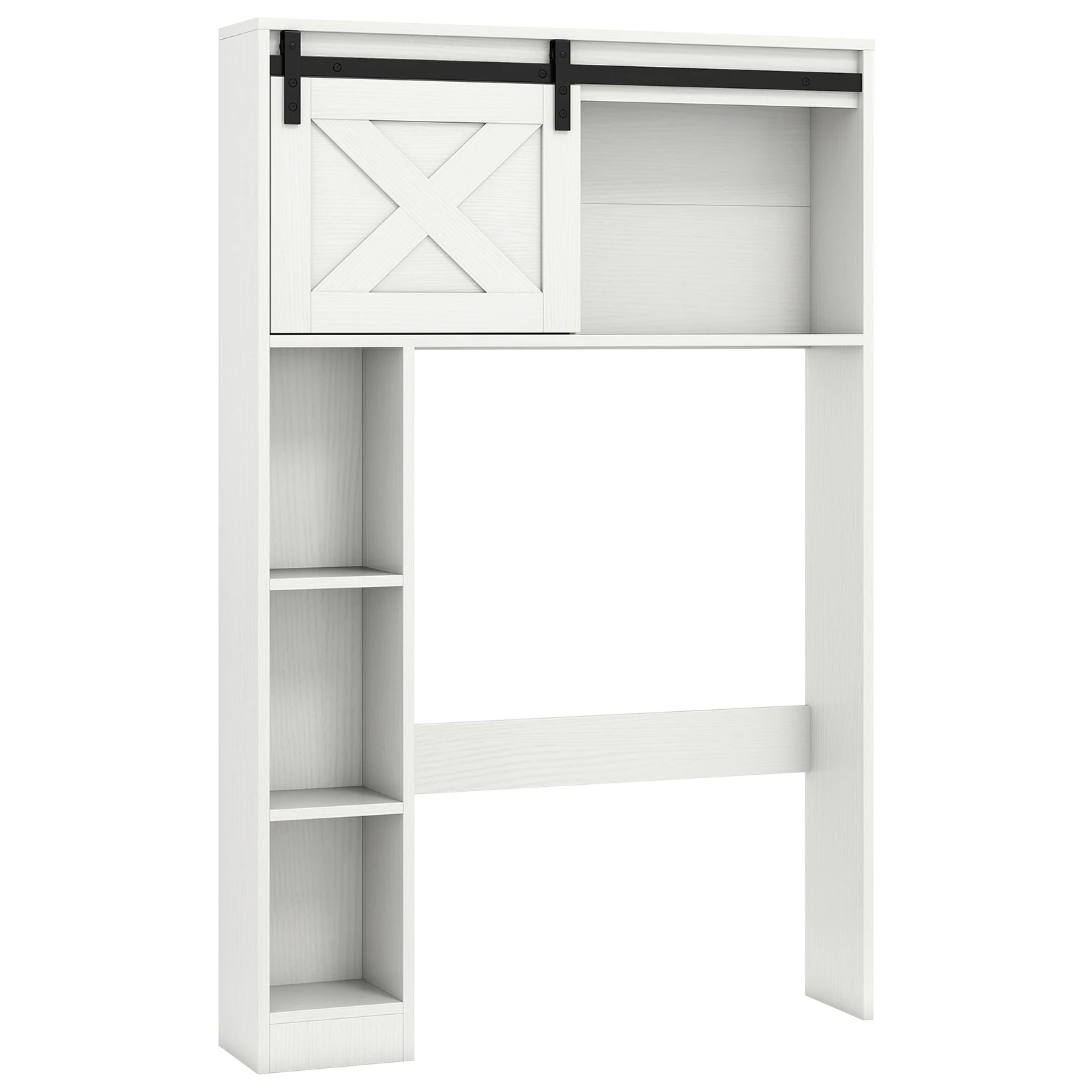 Over the Toilet Bathroom Storage Cabinet w/ Sliding Barn Door & Shelves White
Over the Toilet Bathroom Storage Cabinet w/ Sliding Barn Door & Shelves White