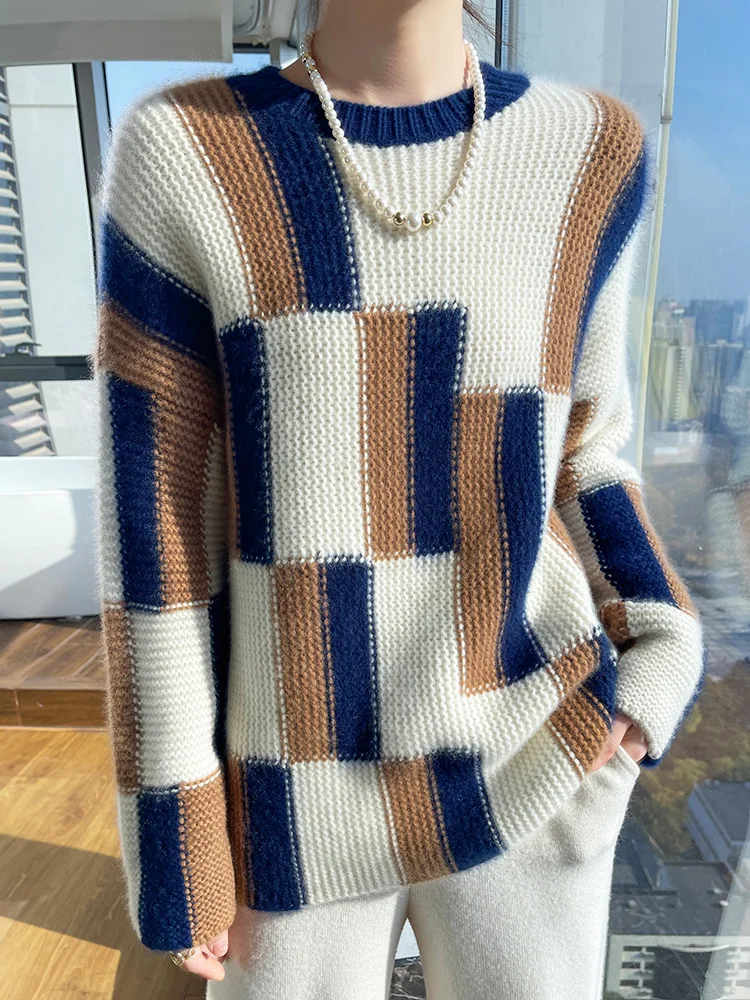 High Quality Women's O-neck Sweater For Winter 100% Merino Wool Pullover Soft Warm Casual New Chic Twist Knitwear Korean Style
High Quality Women's O-neck Sweater For Winter 100% Merino Wool Pullover Soft Warm Casual New Chic Twist Knitwear Korean Style