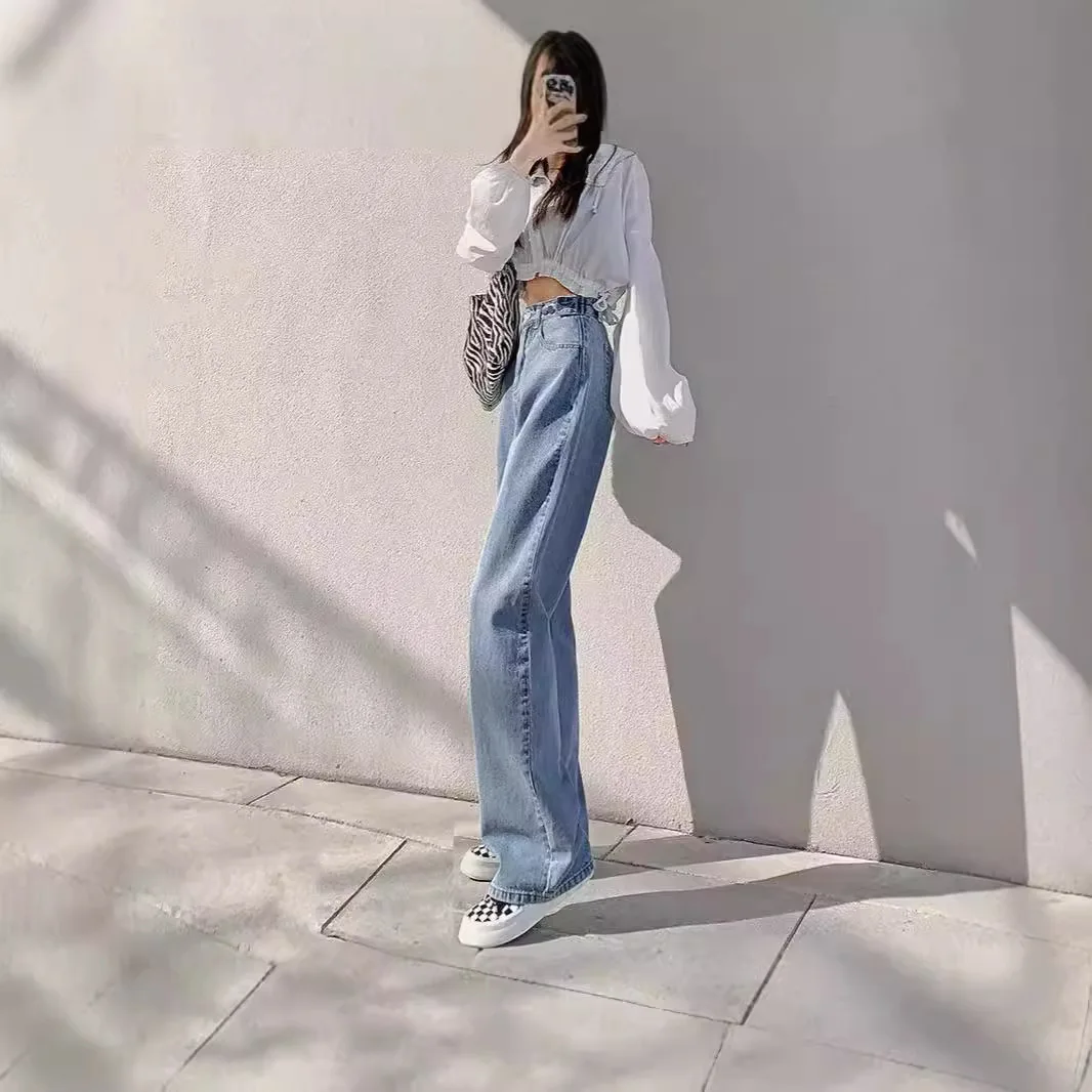 High Waisted Wide Leg Jeans for Women in Spring and Autumn 2026 Straight Leg Small Stature Hanging Feeling Floor Length Pant
High Waisted Wide Leg Jeans for Women in Spring and Autumn 2026 Straight Leg Small Stature Hanging Feeling Floor Length Pant