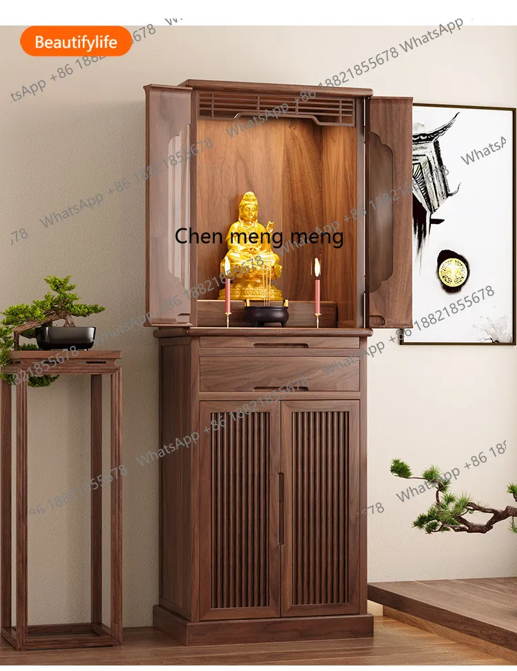 solid wood buddhist niche cabinet with door casual buddhist cabinet god of wealth cabinet black walnut niche guanyin altar A55
solid wood buddhist niche cabinet with door casual buddhist cabinet god of wealth cabinet black walnut niche guanyin altar A55