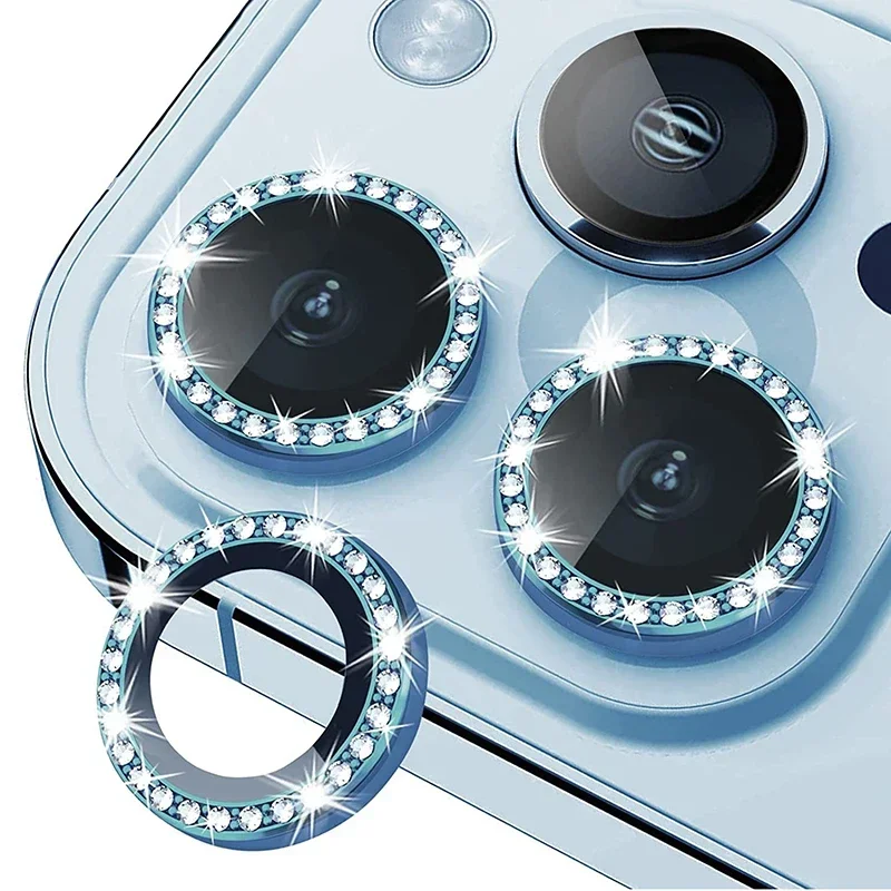 2-3Pcs Blue Metal Glitter Diamond Camera Protector For IPhone 17 Pro Max Plus Back Lens Protective Glass For 13 Mini 2-3Pcs Blue Metal Glitter Diamond Camera Protector For IPhone 17 Pro Max Plus Back Lens Protective Glass For 13 Mini
