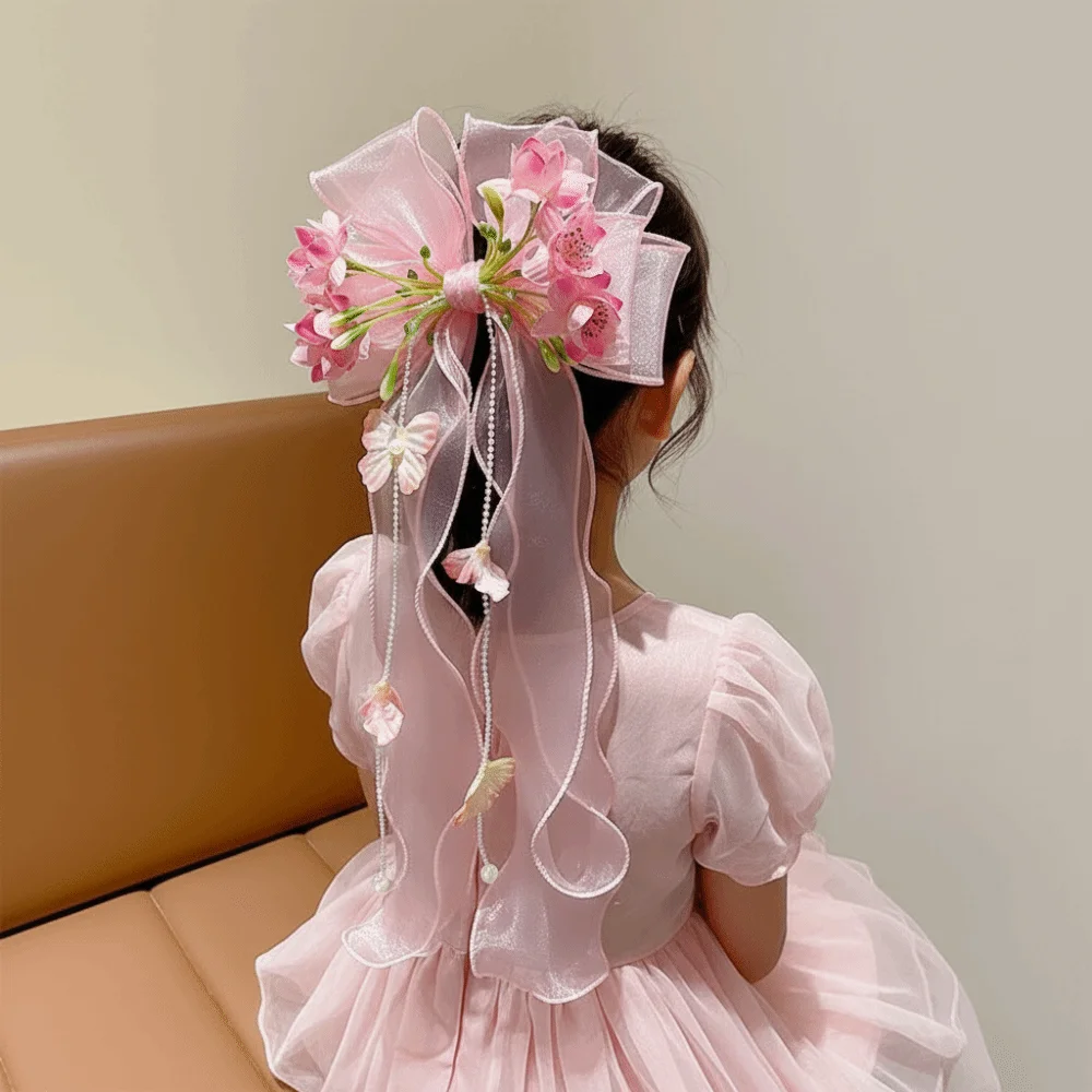 Oversized Jumbo Organza Bowknot Beaded-streamer Handmade-floral Girls Floral Hairpins Vibrant-colored Double-layered
Oversized Jumbo Organza Bowknot Beaded-streamer Handmade-floral Girls Floral Hairpins Vibrant-colored Double-layered