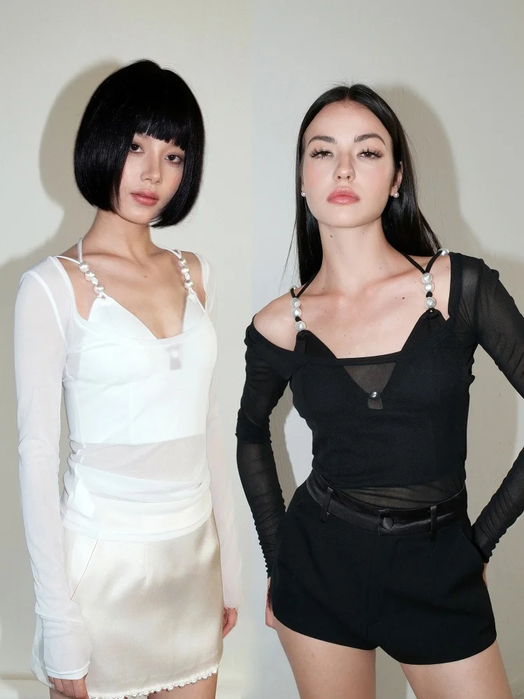 SNT Mermaid Tear Bla White Baroque Pearl Oversized round Ne Svel Top Bot Set Faionable See-tough Outfit
SNT Mermaid Tear Bla White Baroque Pearl Oversized round Ne Svel Top Bot Set Faionable See-tough Outfit