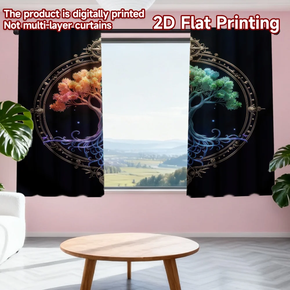 2D flat printing 2pcs Drapes Rainbow Tree Digital Printed Polyester Drapes Seasonal Party & Holiday Decor for Outdoor and Home
2D flat printing 2pcs Drapes Rainbow Tree Digital Printed Polyester Drapes Seasonal Party & Holiday Decor for Outdoor and Home