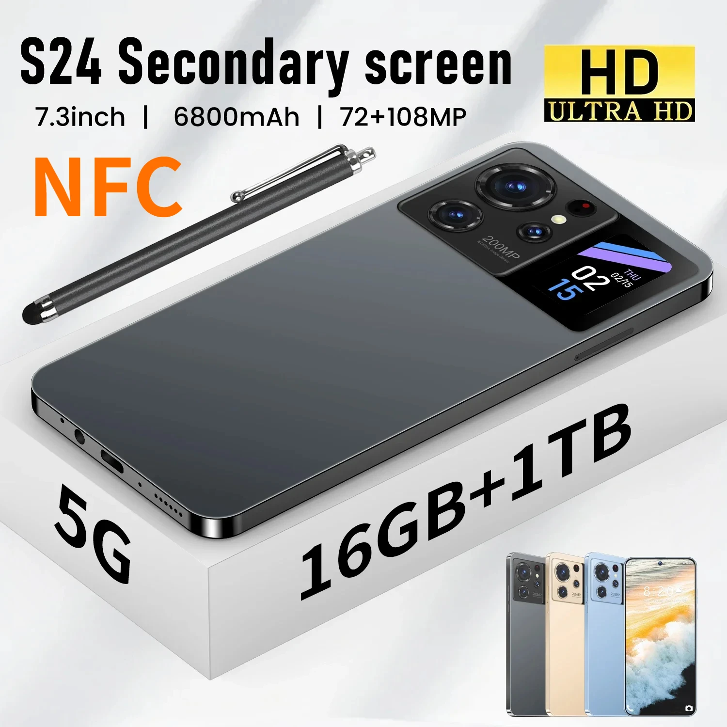 S24 Ultra Cell phone 7.3 Inch Original Smartphone Android13 Mobile Phone16GB+1TB 6800mAh 5G 108MP Dual SIM Card Global Version
S24 Ultra Cell phone 7.3 Inch Original Smartphone Android13 Mobile Phone16GB+1TB 6800mAh 5G 108MP Dual SIM Card Global Version