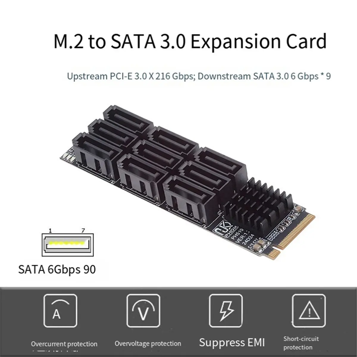New Electronics M.2 M KEY Nvme to 9 Ports 3.0 Adapter 6Gbps M.2 NVME to 3.0 Converter Hard Disk Capacity for Desktop PC
New Electronics M.2 M KEY Nvme to 9 Ports 3.0 Adapter 6Gbps M.2 NVME to 3.0 Converter Hard Disk Capacity for Desktop PC