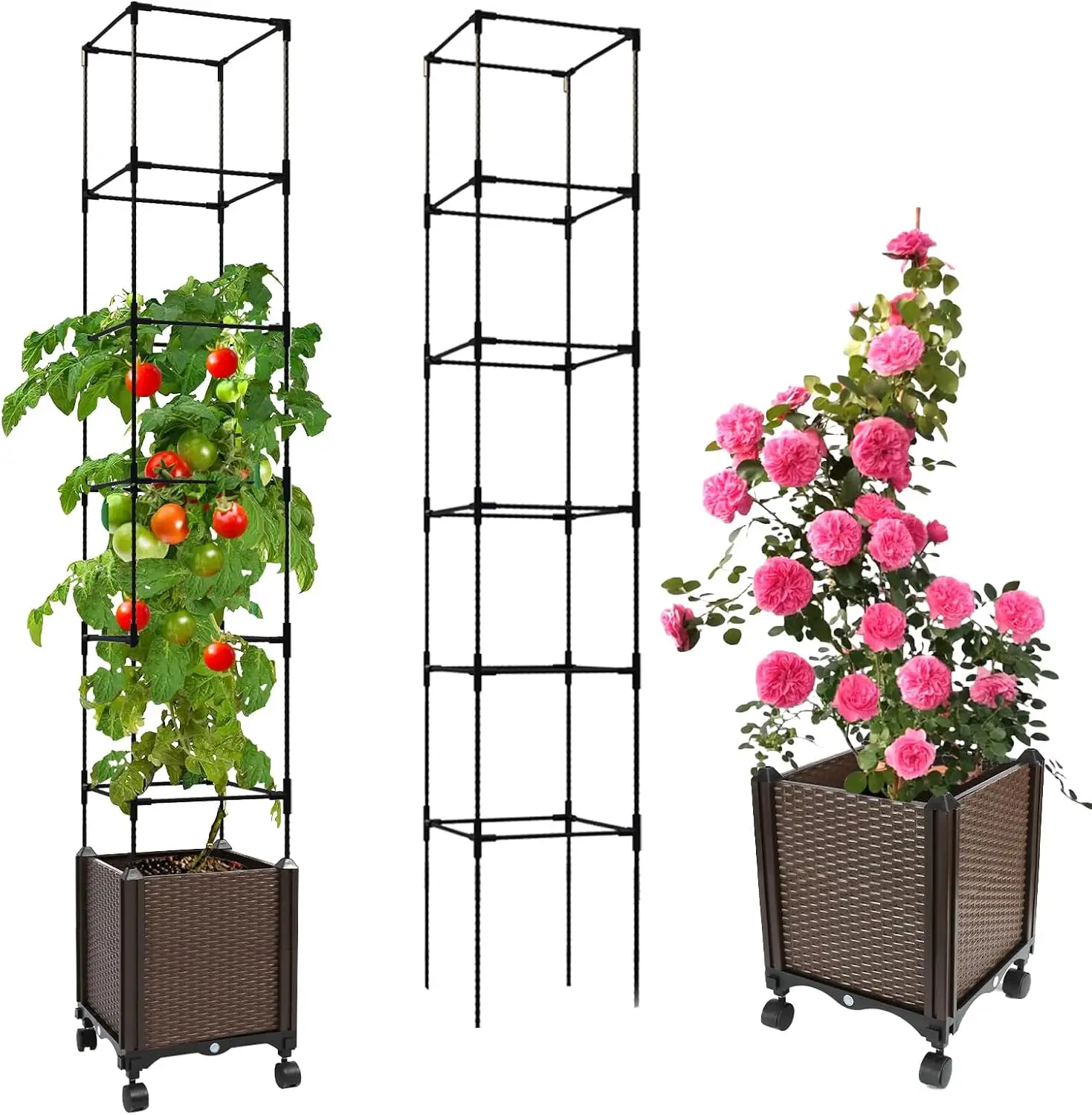 Jayhalo 71inch Planter Boxes Outdoor, 3-in-1 Planter Box with Trellis with Wheels for Growing Vegetables, 6 Layer Tomato
Jayhalo 71inch Planter Boxes Outdoor, 3-in-1 Planter Box with Trellis with Wheels for Growing Vegetables, 6 Layer Tomato