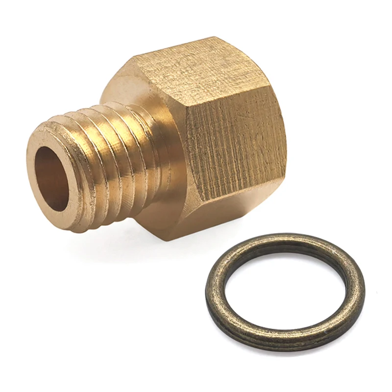 Brass M12x1.5 Male to 1/8 NPT Female Thread Adapter Oil Line Pipe Fitting Reducer with Copper Washer Metric to NPT Converter
Brass M12x1.5 Male to 1/8 NPT Female Thread Adapter Oil Line Pipe Fitting Reducer with Copper Washer Metric to NPT Converter