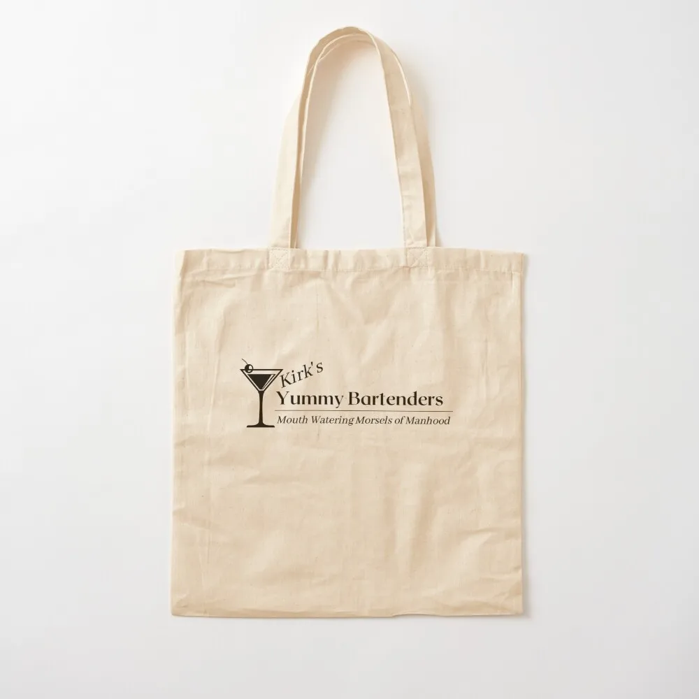 Kirk's Yummy Bartenders - Mouth Watering Morsels of Manhood Tote Bag Canvas shoulder bag Fabric bag handbag Shopper handbag
Kirk's Yummy Bartenders - Mouth Watering Morsels of Manhood Tote Bag Canvas shoulder bag Fabric bag handbag Shopper handbag
