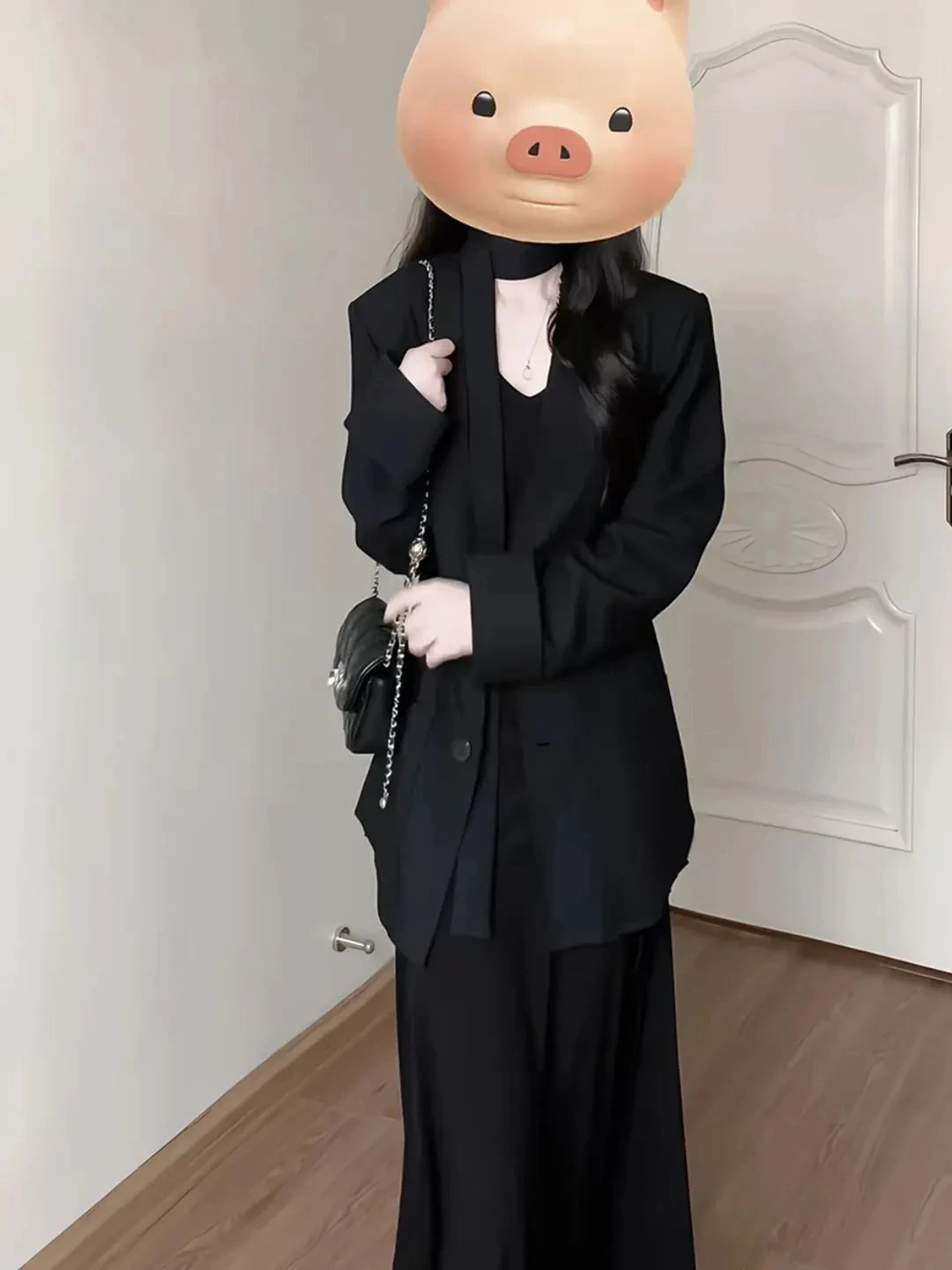 Casual Sle Loose Fit Bla Suit Jaet with Sa Design No Collar Slimming Effect Small Size Women's Faion Outerwear
Casual Sle Loose Fit Bla Suit Jaet with Sa Design No Collar Slimming Effect Small Size Women's Faion Outerwear