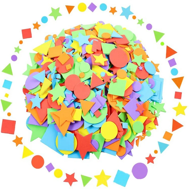 1000pcs Geometry Shapes EVA Self Adhesive Foam Stickers Kids Education Puzzle Games for Girls Boys Creative Art Craft Toys Gifts
1000pcs Geometry Shapes EVA Self Adhesive Foam Stickers Kids Education Puzzle Games for Girls Boys Creative Art Craft Toys Gifts