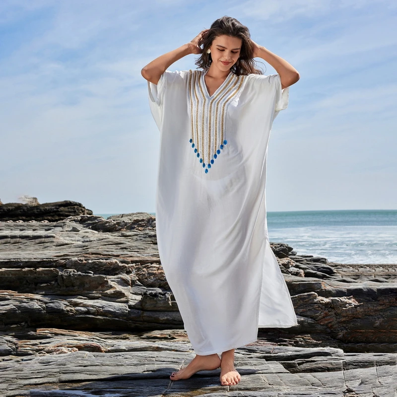 Para Praia White Kimono Beach Robe Kaftan Swimsuit Cover Ups Beachwear Chiffon Dress Sarong Women Loose Cardigan Bikini Covers
Para Praia White Kimono Beach Robe Kaftan Swimsuit Cover Ups Beachwear Chiffon Dress Sarong Women Loose Cardigan Bikini Covers